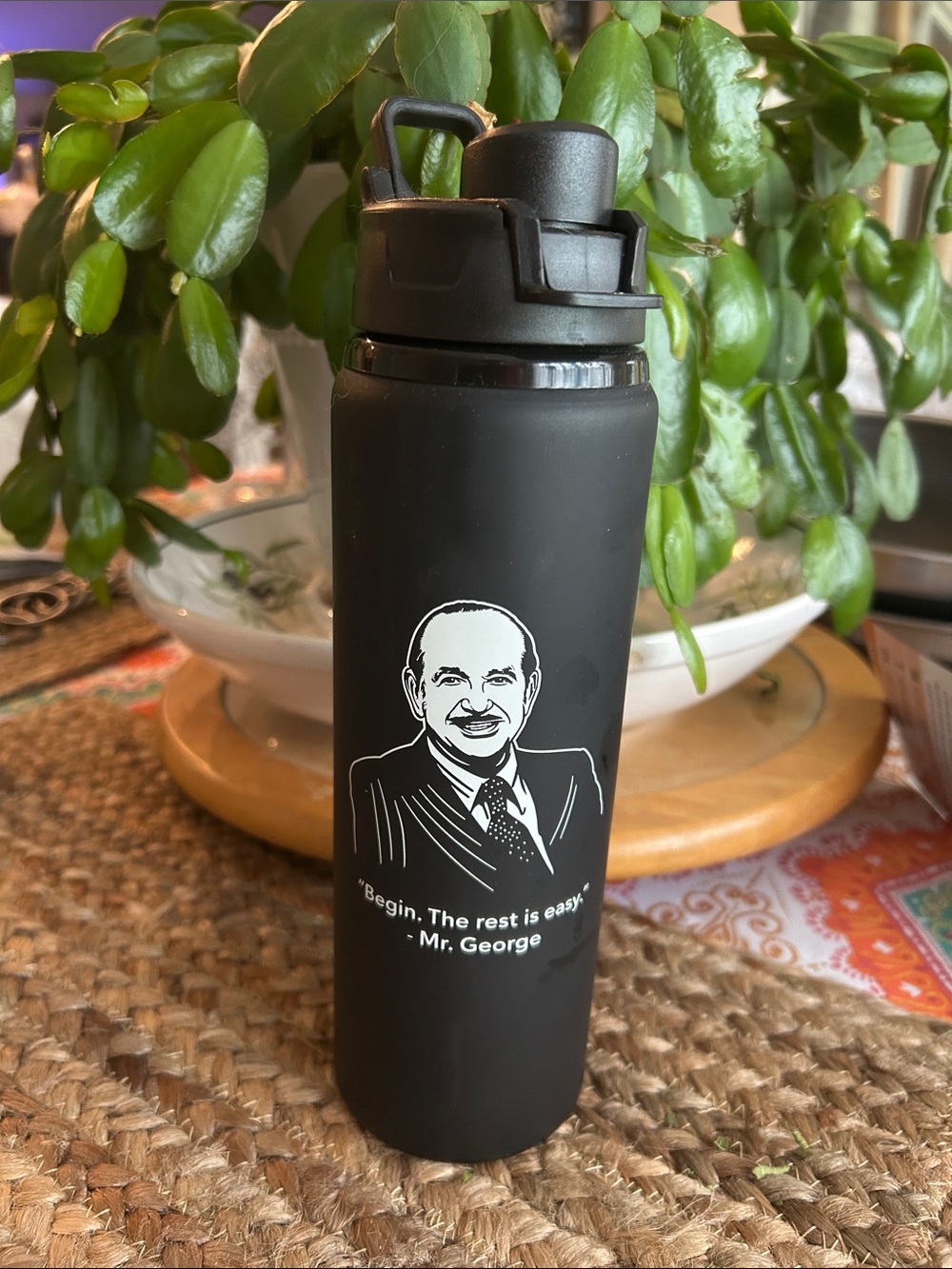 Matte Black Insulated Bottle with Flip Spout - Mr. George